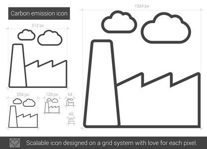 碳排放线图标图片