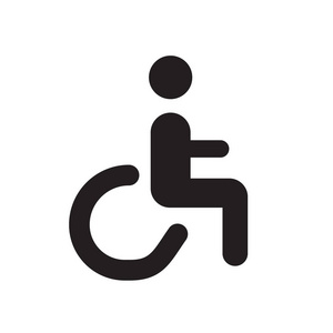 残障图标向量被隔离在白色背景, 障碍标志
