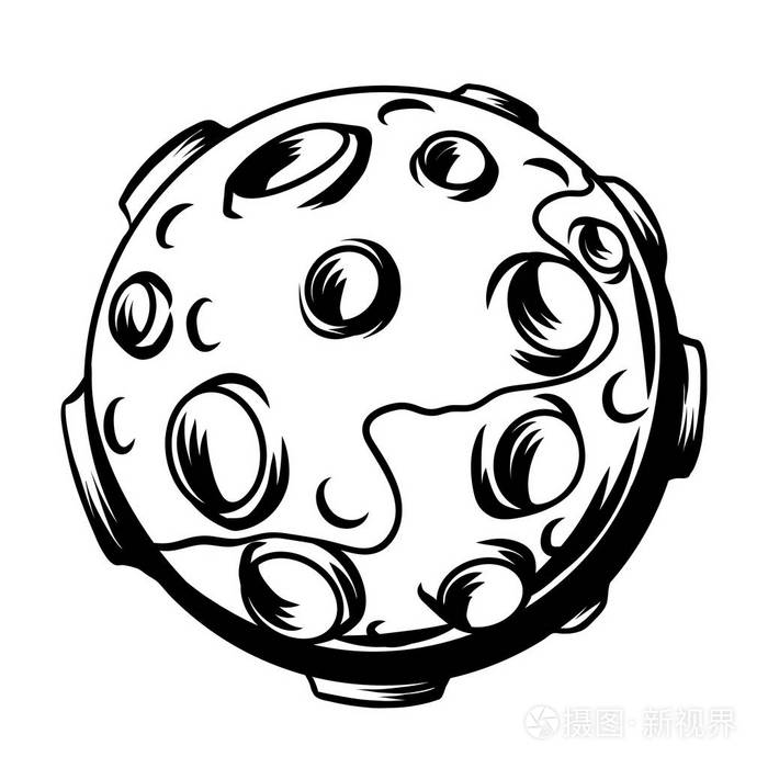 带有陨石坑的卫星插画-正版商用图片0tclgh-摄图新视界