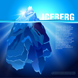 冰山在水现实矢量背景图片