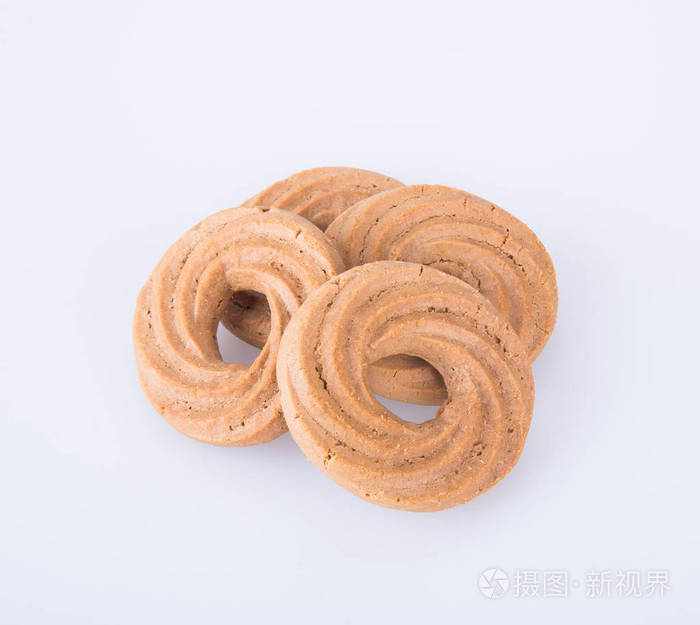 cookie 或环在背景上的饼干