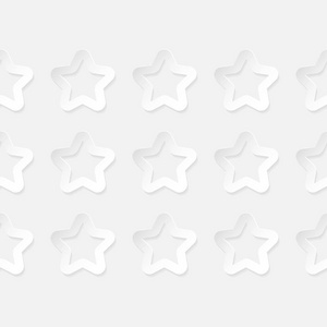 星星。无缝模式。白色背景上的白色几何3d 形状。可用于墙纸纺织品邀请卡包装网页背景