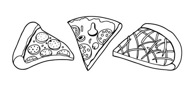 矢量披萨片绘图
