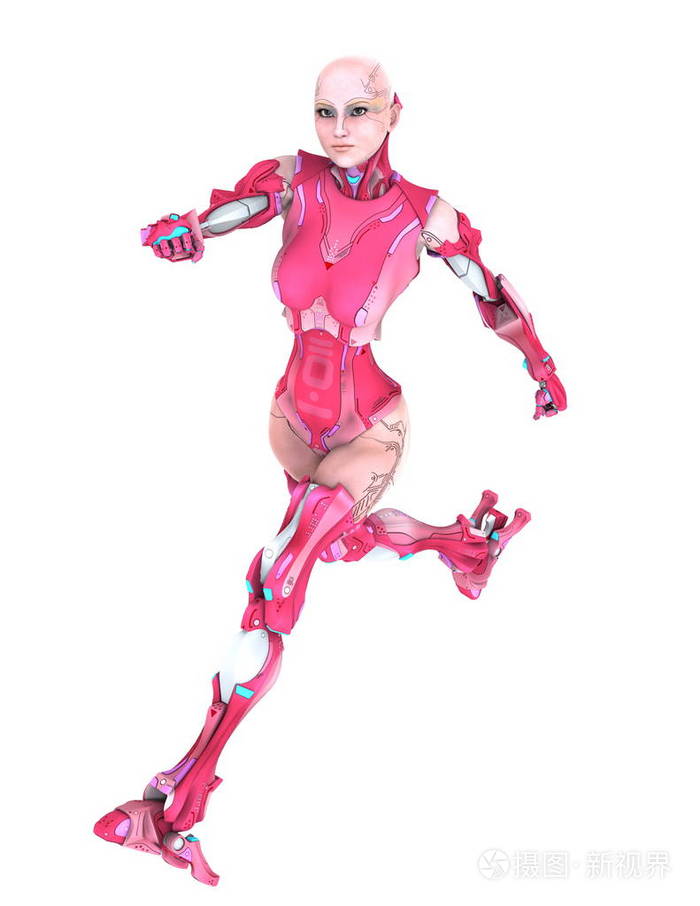 3d cg 渲染的女机器人