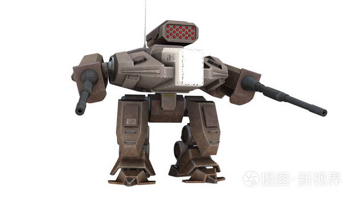 3d cg 渲染的一个战斗机器人
