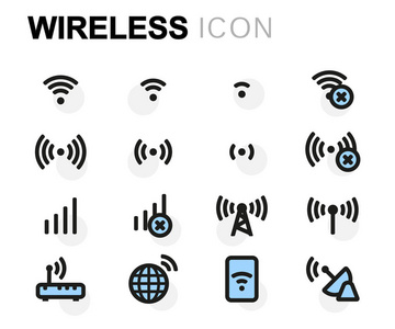 矢量平无线图标集