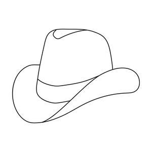 爱国者天牛仔帽图标在白色背景上孤立的轮廓样式.