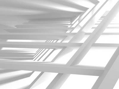 抽象的现代白色建筑背景。3d 渲染图