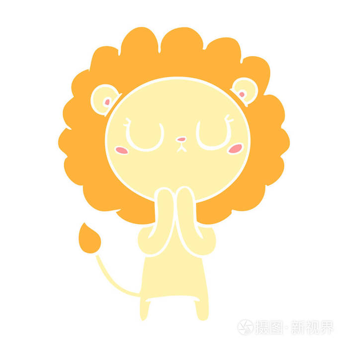 纯色风格动画片狮子