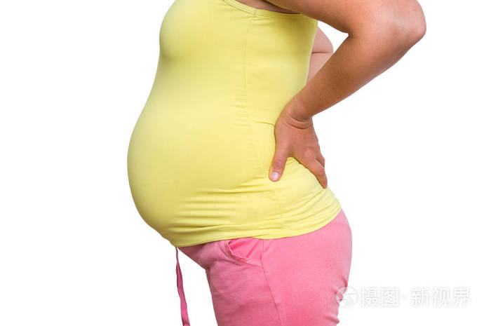 妊娠妇女背痛-身体疼痛和怀孕的概念