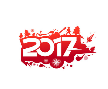 新年快乐 2017年假日矢量