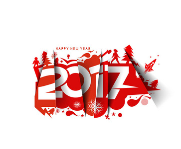 新年快乐 2017年假日矢量