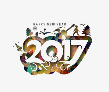 新年快乐 2017年假日矢量