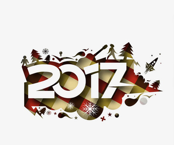 新年快乐 2017年假日矢量