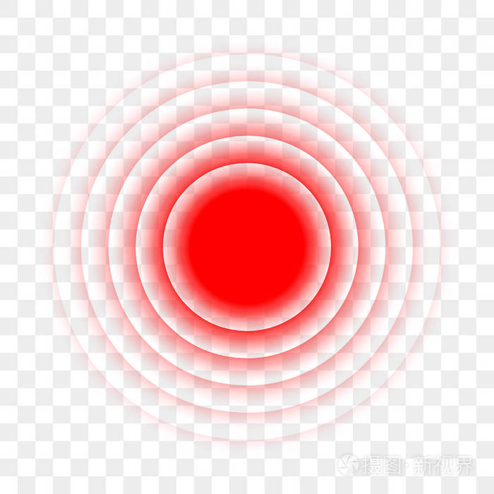 疼痛红圈径向目标点向量图标