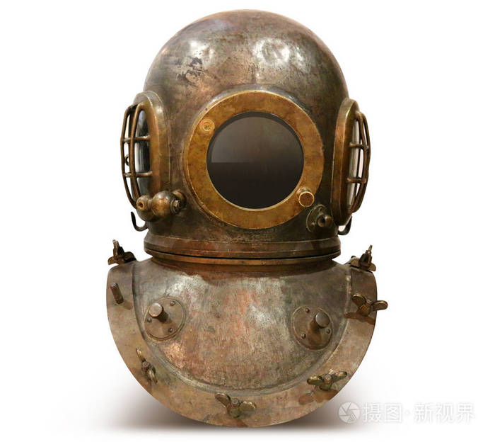 铜旧的老式的深海潜水服