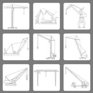 起重机和起重机械。适用于肌氨酸大纲图标集