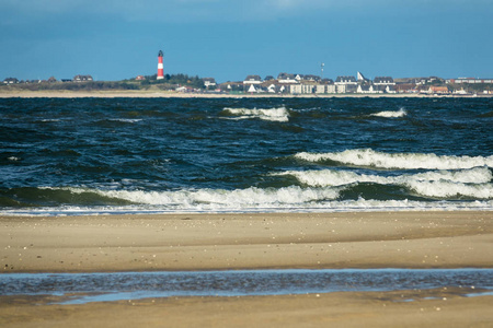 波浪对北海海岸上岛 Amrum