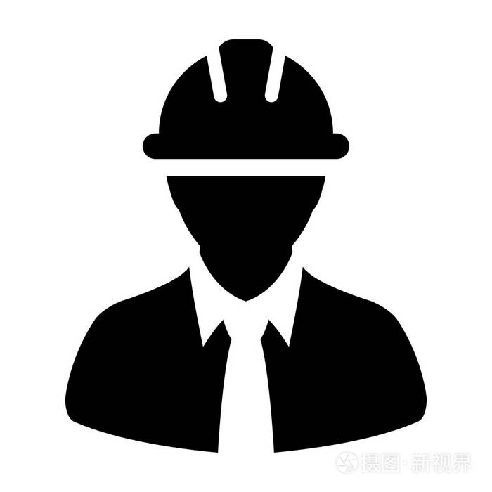 建筑工人图标矢量人物形象头像