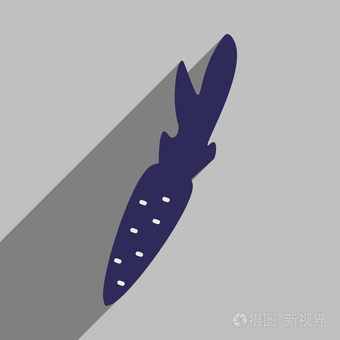 带有长影子蔬菜胡萝卜平图标