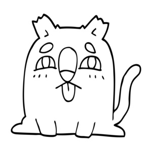 线条画动画片滑稽猫