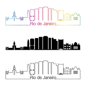 在里约热内卢 V2 天际线直线型，彩虹