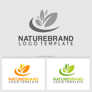 自然品牌 logo 模板