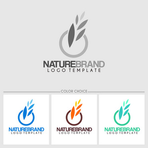 自然品牌 logo 模板