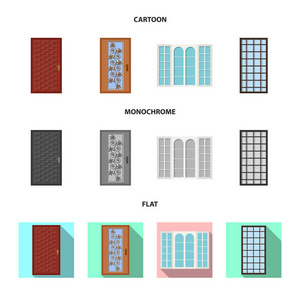 门和前标识的孤立对象。网站的门和木制股票符号集