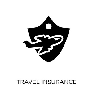 旅游保险图标。旅游保险符号设计从保险收集