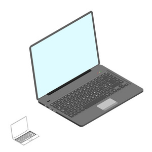 Laptop.3d 矢量 illustration.3d 等距风格