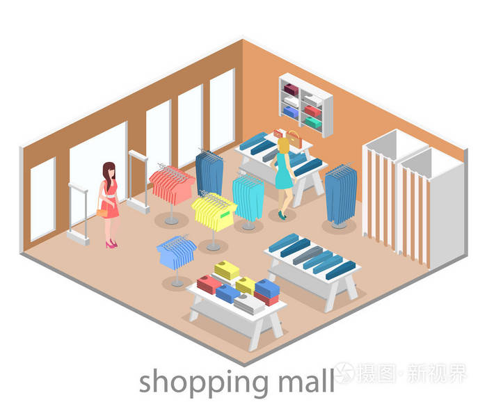 内部的服装店插画-正版商用图片0tdele-摄图新视界
