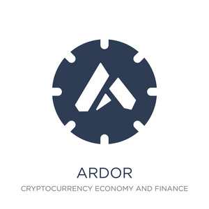 艺术 图标。时尚平面矢量 ardor 图标在白色背景上从加密货币经济和金融收藏, 向量例证可用于网络和移动, eps10