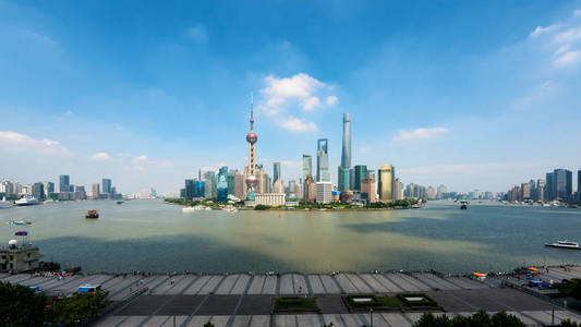 全景的上海，上海陆家嘴金融和商业存款保险