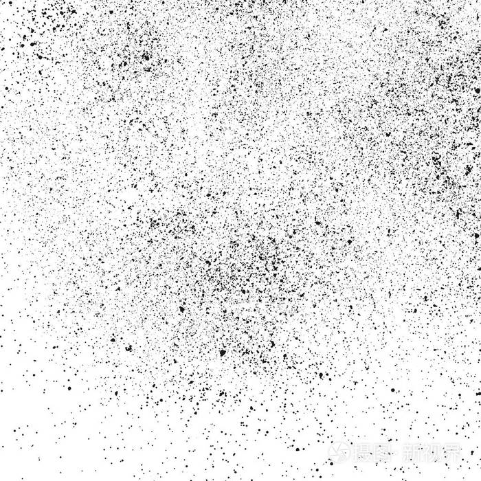 白色背景上的黑色颗粒状纹理.灰尘覆盖.深色噪音颗粒.