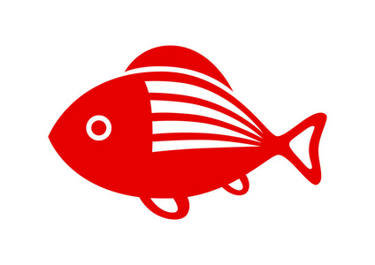 鱼矢量图标在白色背景上