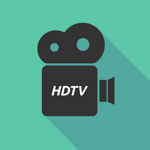 长阴影相机图标上有文字 Hdtv