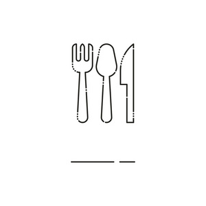餐具细线图标。Mbe 极简主义风格