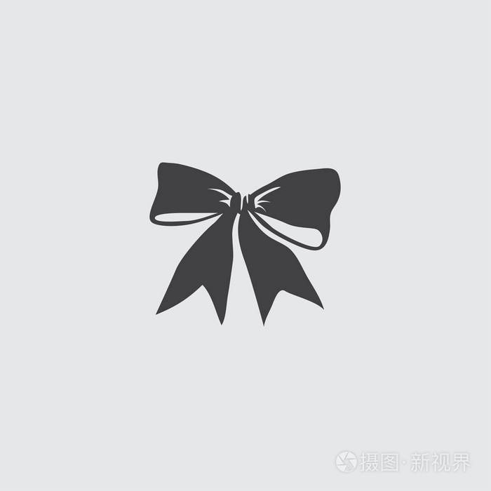 圣诞蝴蝶结图标图标在平面设计中黑色的颜色.矢量图 eps10