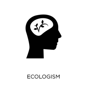 生态主义的图标。生态主义符号设计源于生态收藏。简单的元素向量例证在白色背景