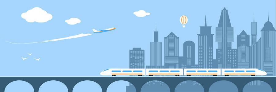 疾驰铁路城市图片-疾驰铁路城市素材-疾驰铁路城市插画-摄图新视界