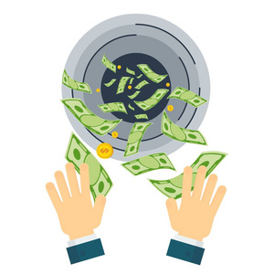 浪费钱的手照片