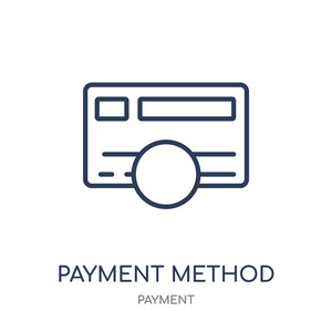 付款方式图标。付款方式线性符号设计从付款收集。简单的大纲元素向量例证在白色背景