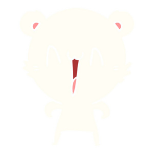 快乐北极熊扁平颜色风格动画片
