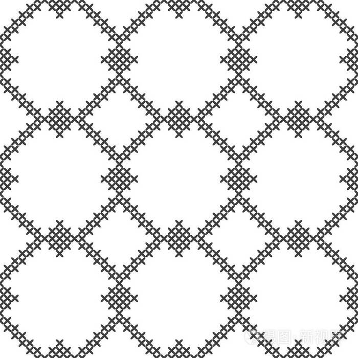 十字绣, 无缝的装饰图案.刺绣和针织.抽象几何背景.民族装饰品.向量