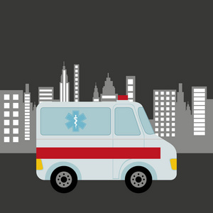 救护车辆城市背景设计