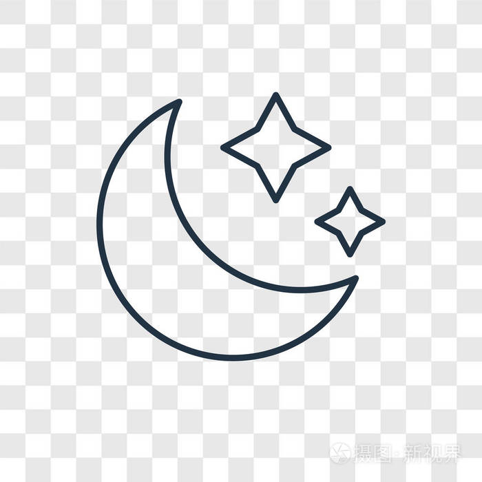 月亮图标隔离在透明的背景.