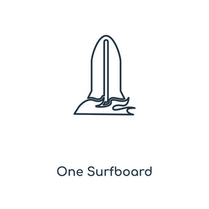 一个冲浪板图标在时尚的设计风格。一个冲浪板图标隔离在白色背景。一个冲浪板矢量图标简单和现代平面符号为网站, 移动, 标志, 应用