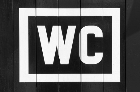 西佩尔厕所标志wc黑白照片