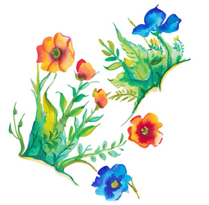 水彩绘花卉设计元素